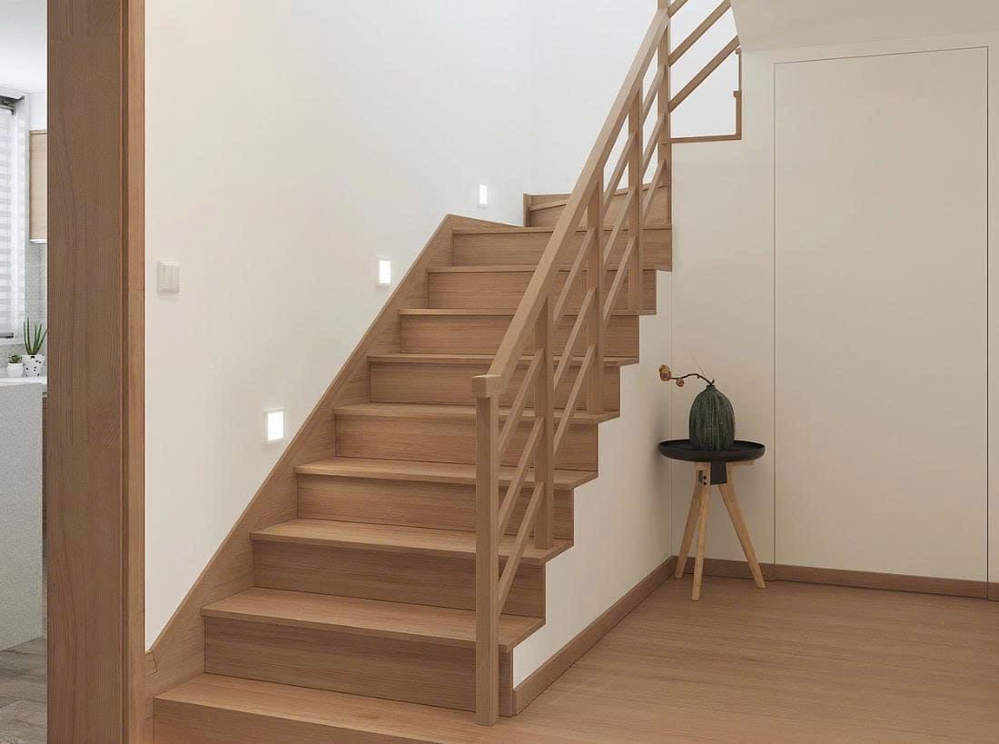 Cầu Thang Gỗ Đẹp thiết kế nội thất nhà phố có cầu thang