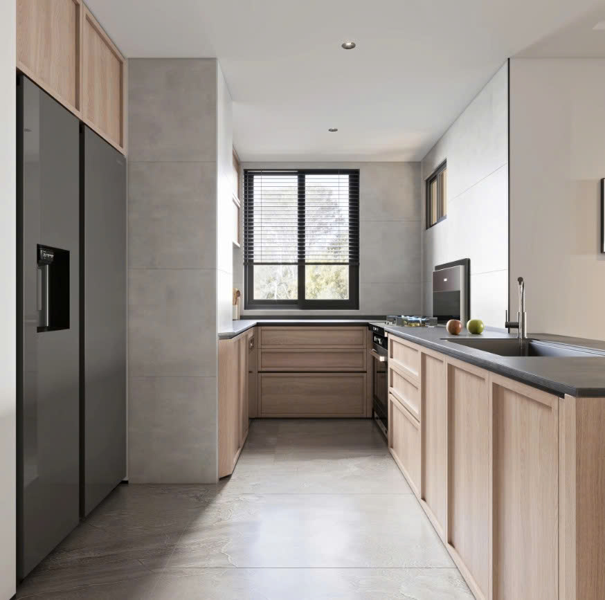 mẫu tủ bếp gỗ công nghiệp