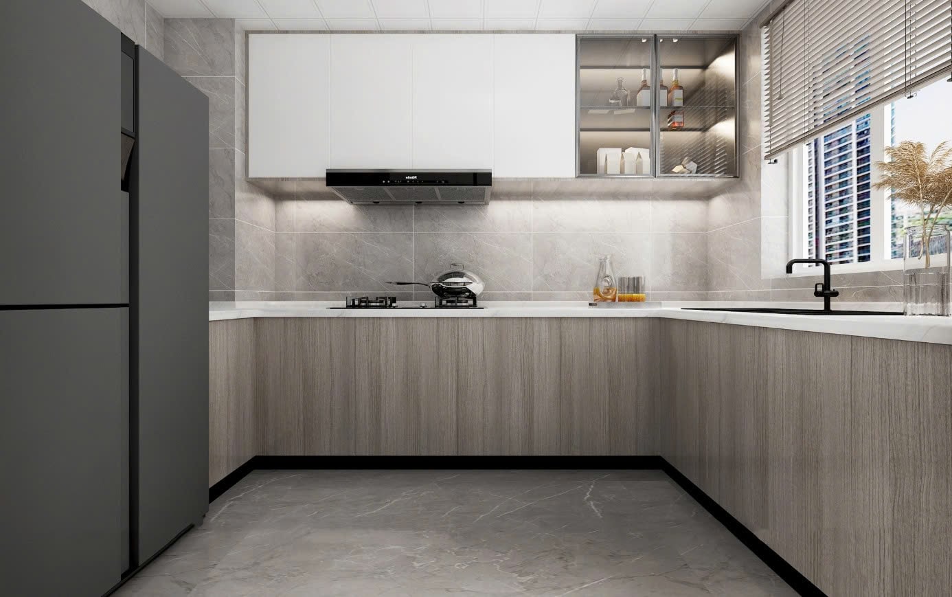 mẫu tủ bếp gỗ công nghiệp