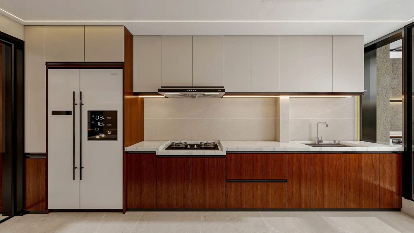 mẫu tủ bếp gỗ công nghiệp