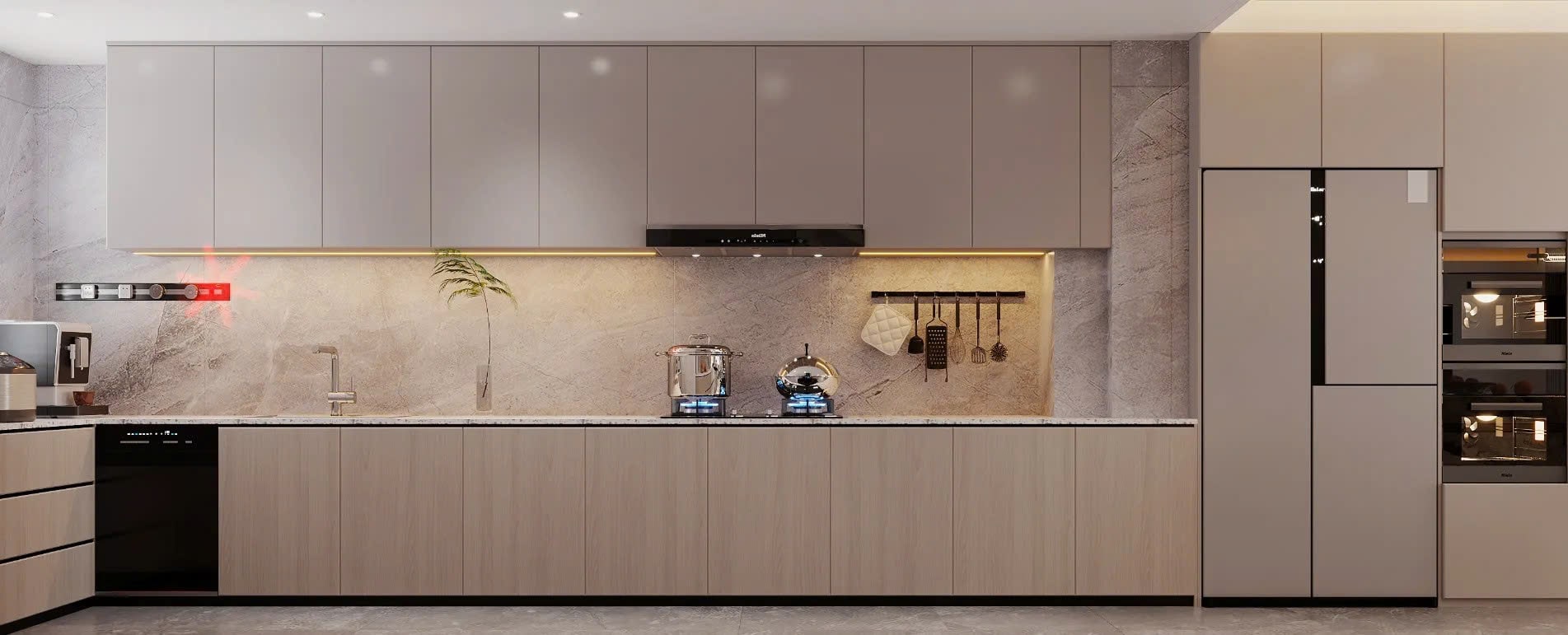 mẫu tủ bếp gỗ công nghiệp