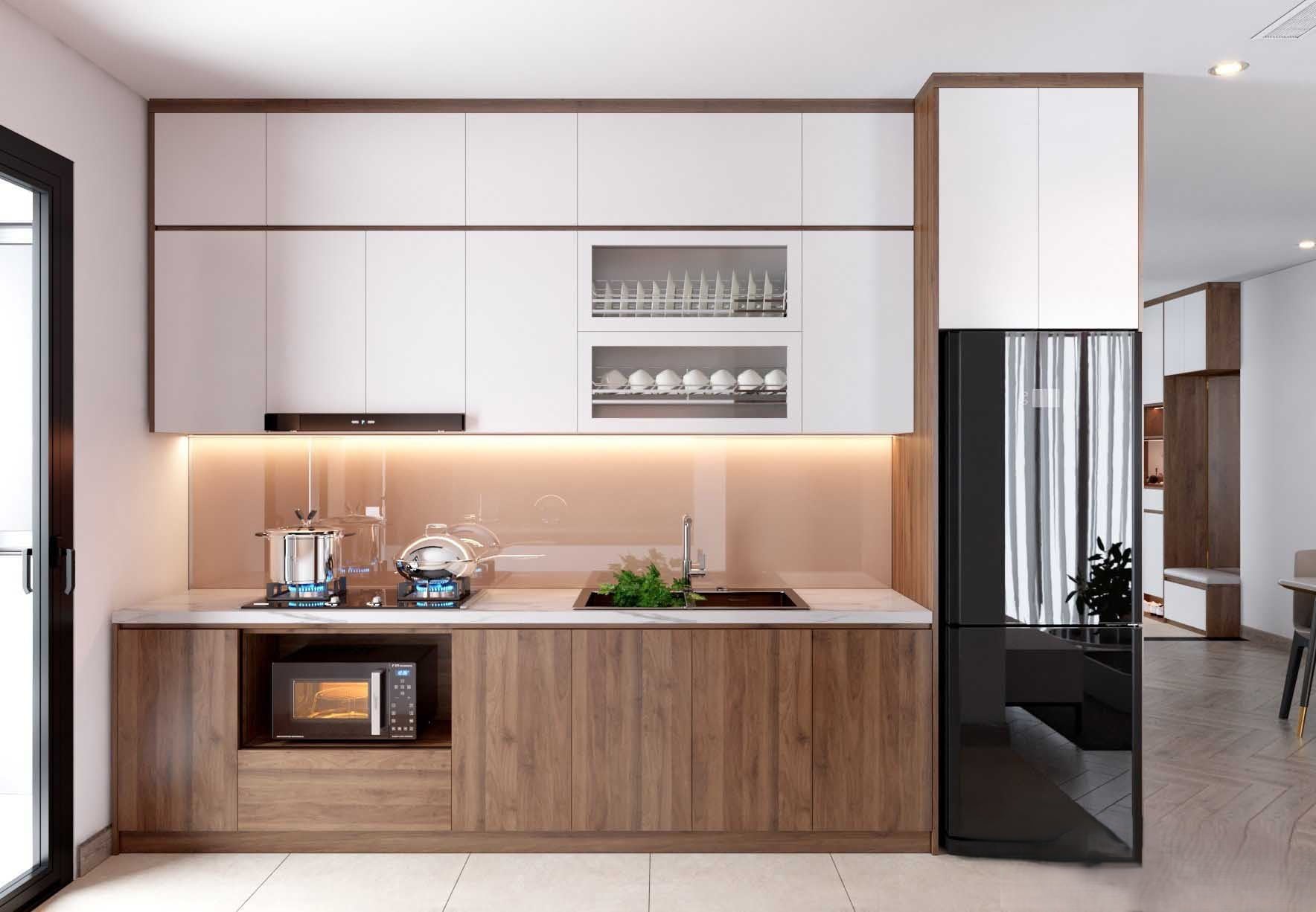 mẫu tủ bếp gỗ công nghiệp