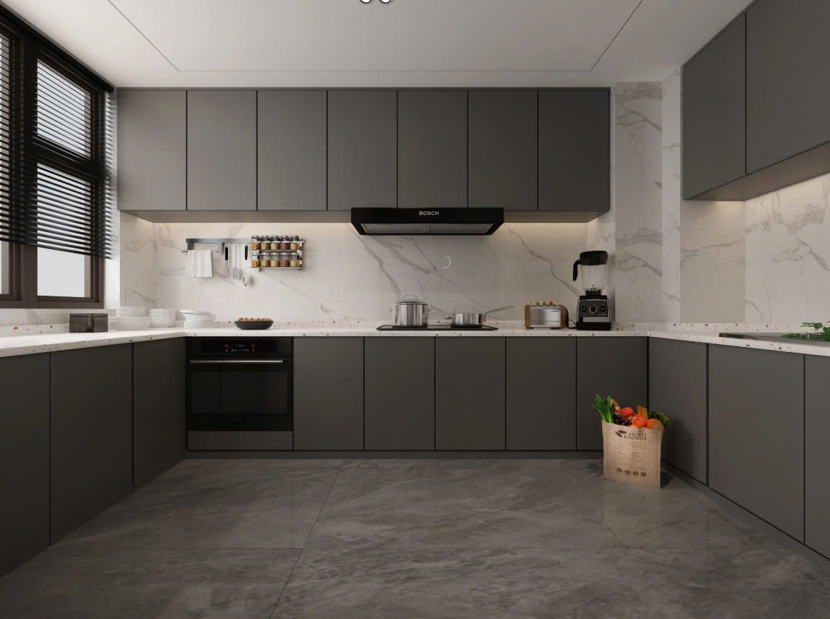 mẫu tủ bếp gỗ công nghiệp