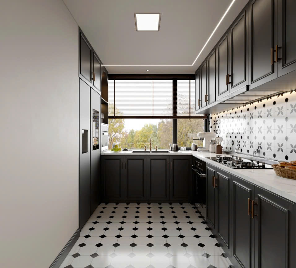 mẫu tủ bếp gỗ công nghiệp