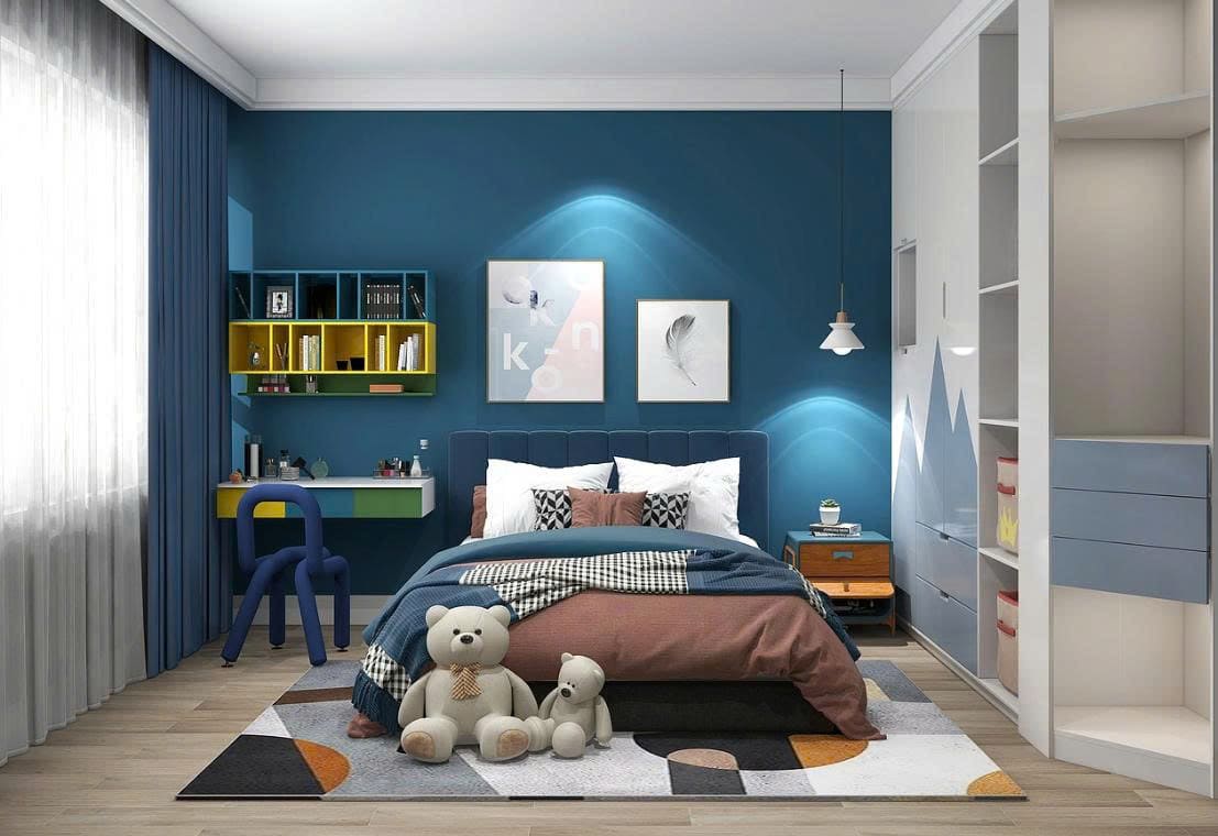Phòng Ngủ Bé Trai bố trí đồ nội thất phòng ngủ
