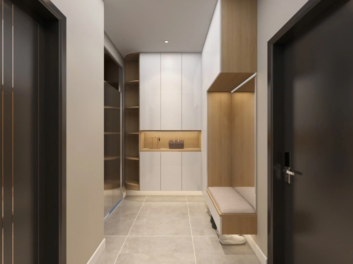 tủ giày chung cư thiết kế tủ giày