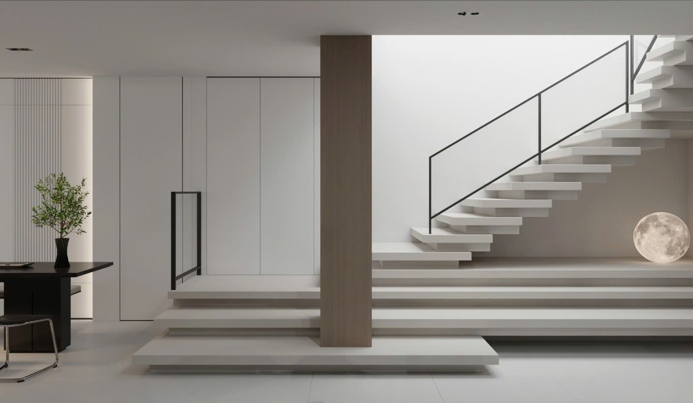 mẫu cầu thang đẹp nhà ống