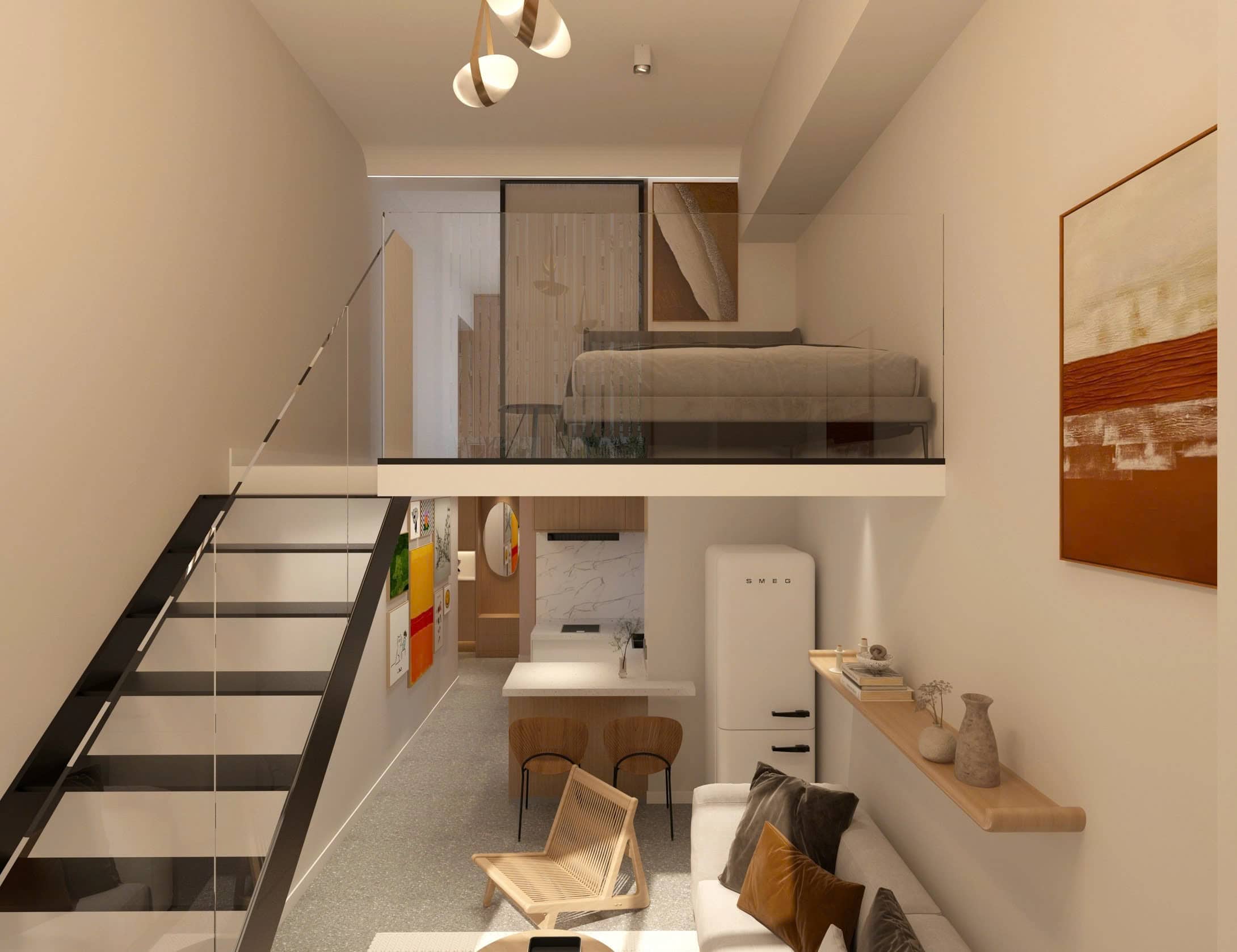 Thiết kế căn hộ có gác lửng Thiết kế căn hộ có gác lửng