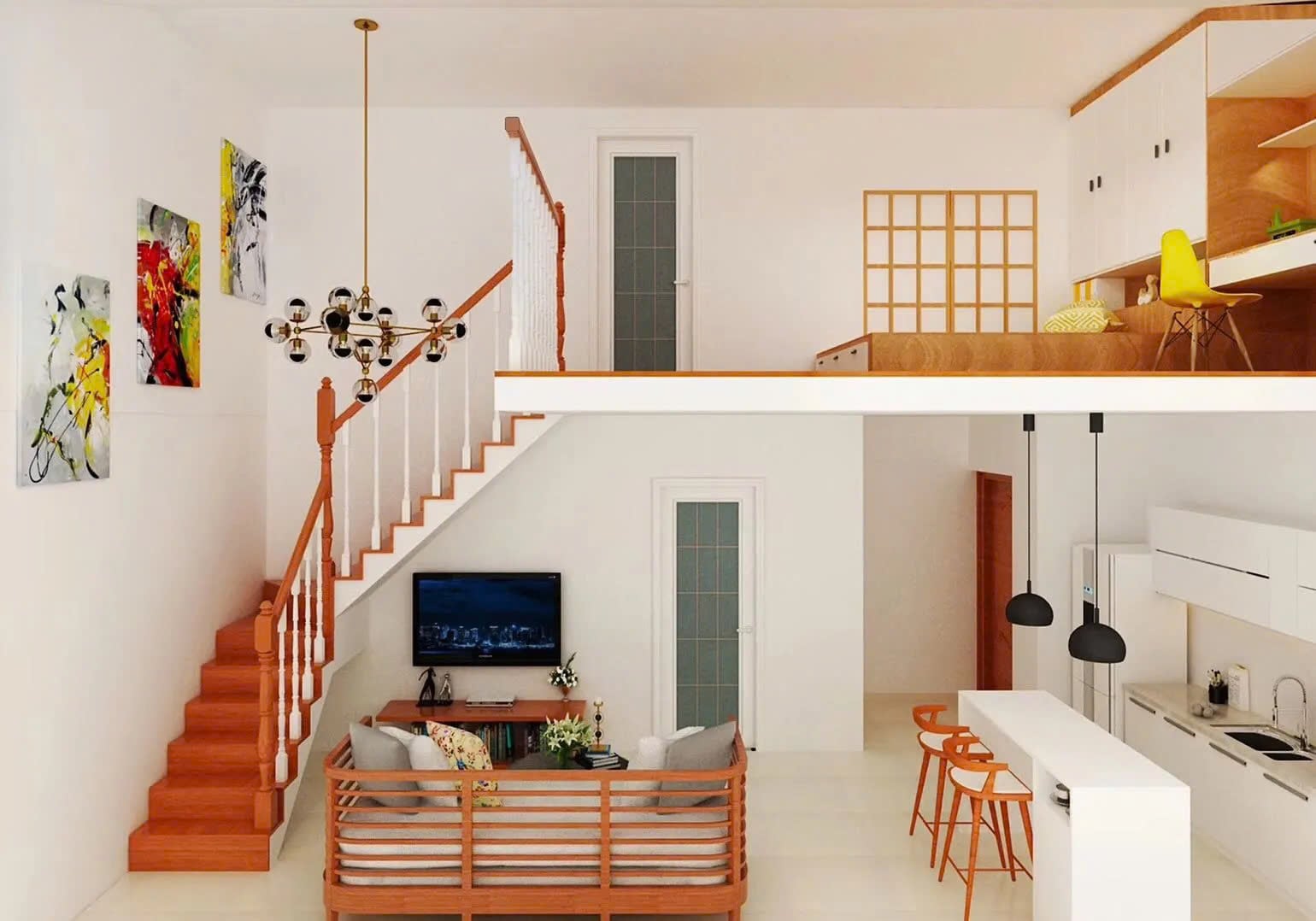 Thiết kế căn hộ có gác lửng Thiết kế căn hộ có gác lửng