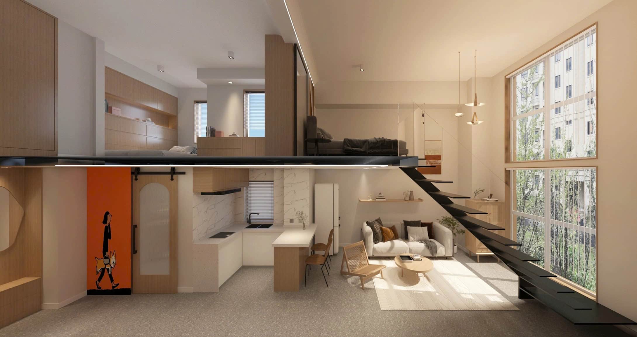 Thiết kế căn hộ có gác lửng mẫu gác lửng đẹp