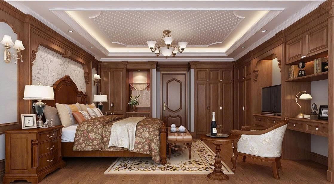 Bố trí nội thất bằng gỗ khai thác từ tự nhiên