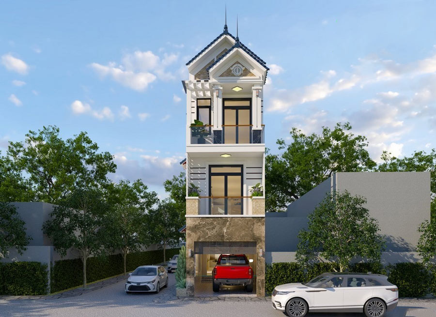 mẫu nhà ống đẹp 3 tầng 4m