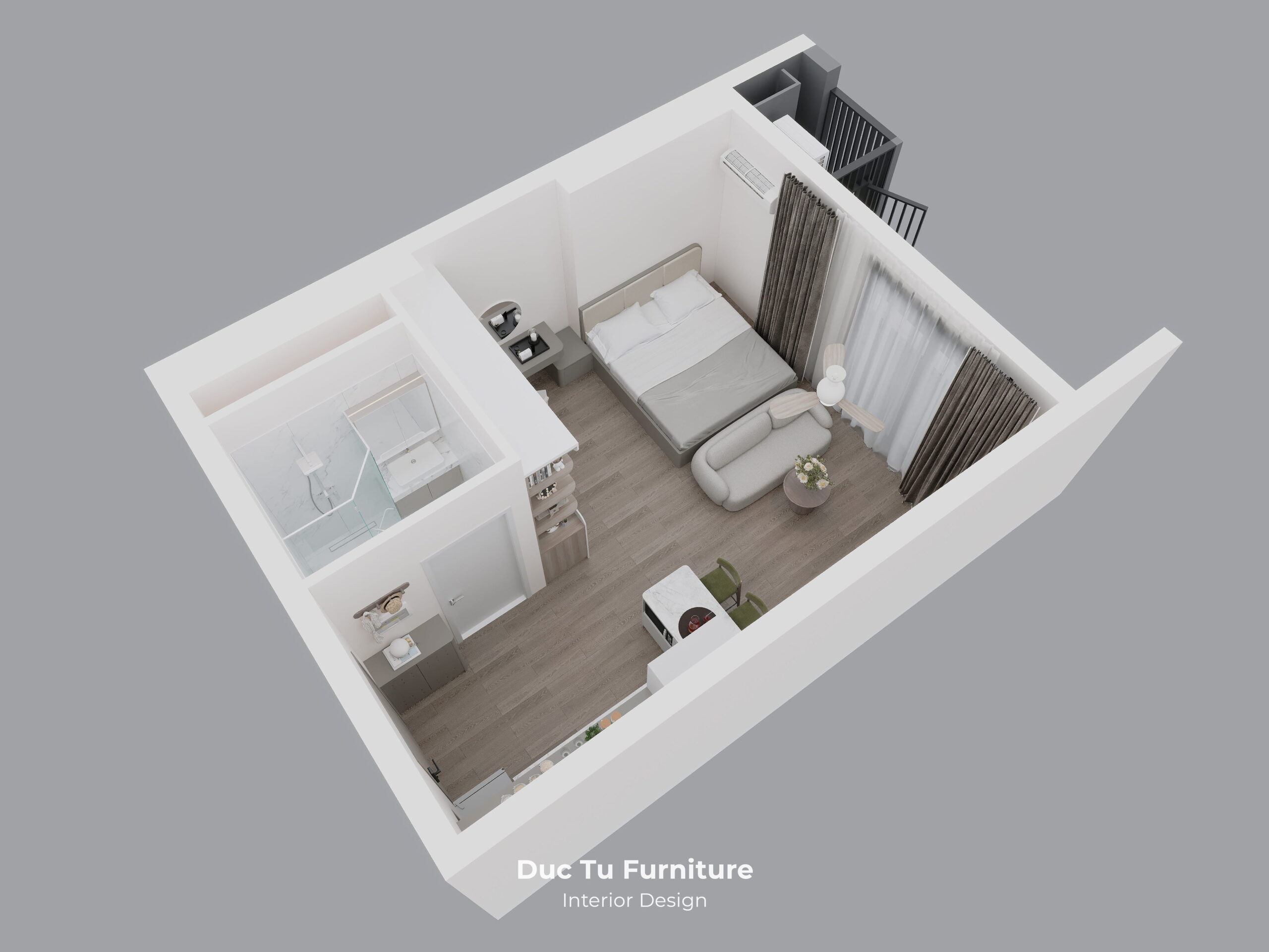 Bố Trí Căn Studio 35m2 Sun Symphony