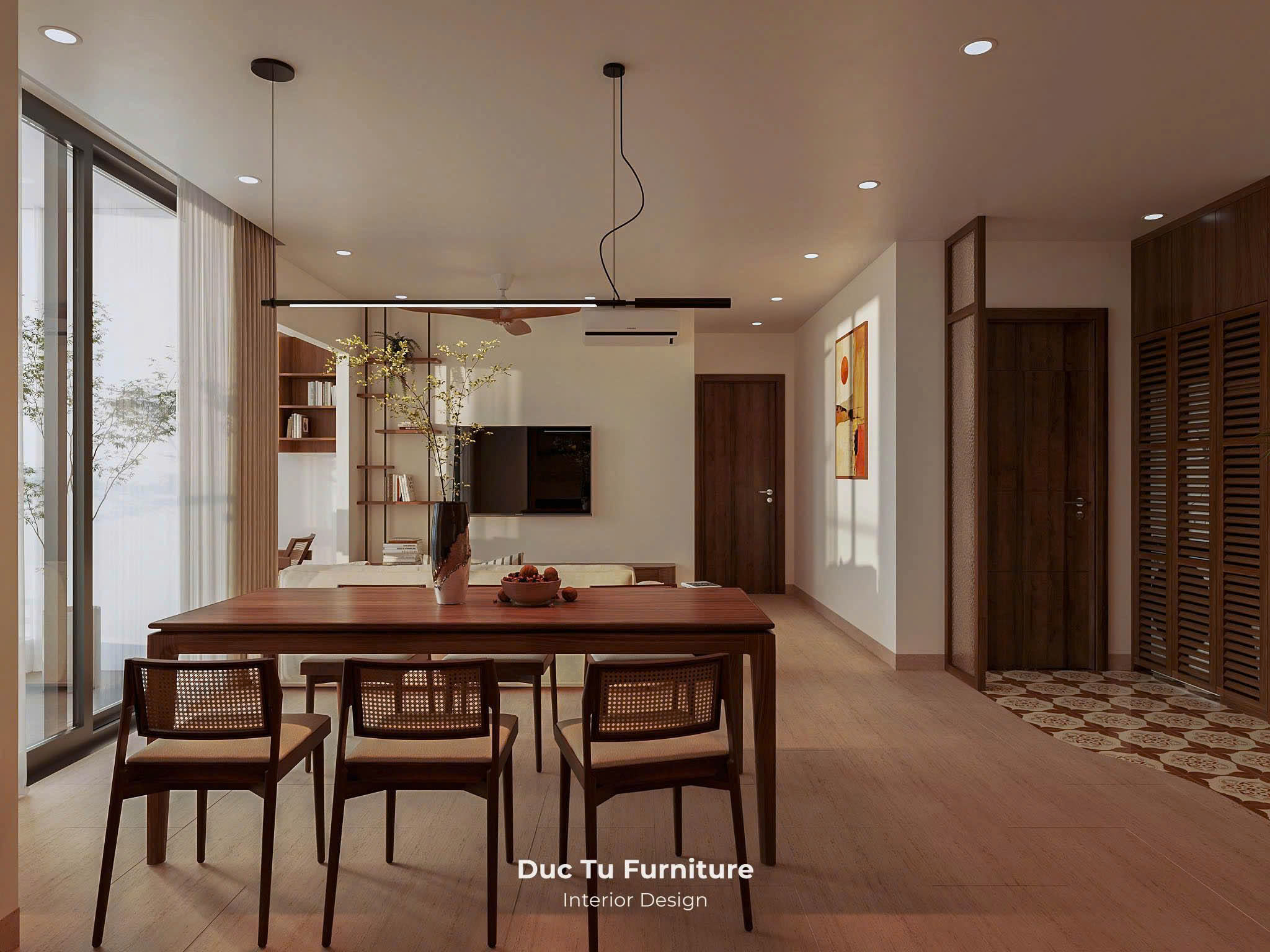 Thiết Kế Căn 2PN Panoma Gỗ Sồi Tự Nhiên